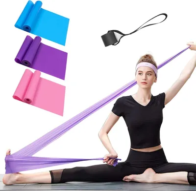 Produktbild von Widerstandsbänder-Set: 3 professionelle Latexbänder für das Training zu Hause/im Fitnessstudio, Yoga, Pilates und Physiotherapie.