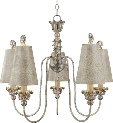 Image de Lustre Elstead Remi E27 à 5 ampoules, argent et or
