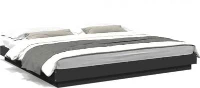Image de Maison Exclusive - Cadre de lit avec lumières LED sans matelas noir 200x200 cm
