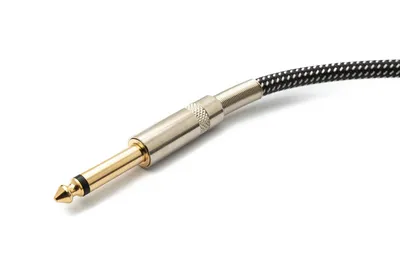 Produktbild von SYSTEM-S Audio Kabel 3 m 6.35 mm Klinke Stecker zu Stecker Nylon geflochten Knickschutz AUX Adapter