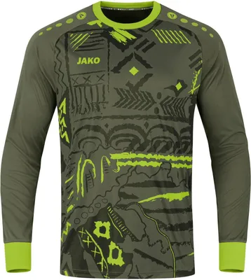 Produktbild von Jako Tropicana Tw-Trikot Langarm Kinder - Khaki / Neongrün