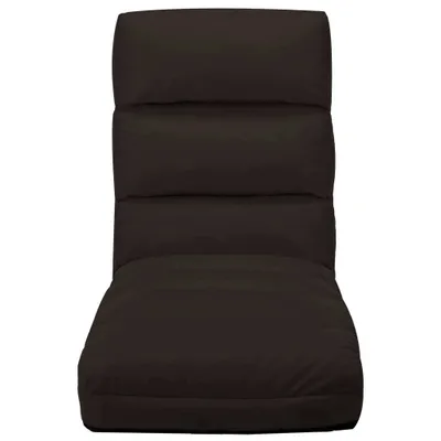 Image de vidaXL Chaise de sol Pliable Marron Similicuir