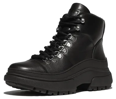 Productafbeelding van FITFLOP Wylder Lace Up Boot - Leather ZWART 38