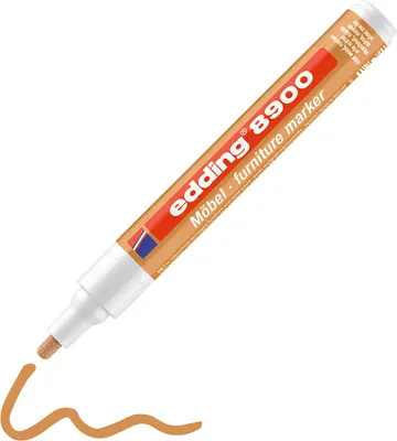 Zdjęcie produktu dla Edding 8900, Brązowy, Okrągła końcówka, Plastik, Drewno/laminat, 1,5 mm, 2 mm