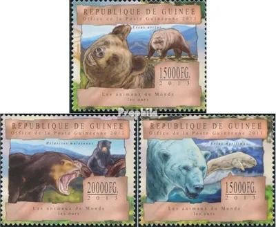 Produktbild von Briefmarken Guinea 2013 Mi 9837-9839 (kompl. Ausgabe) postfrisch Bären