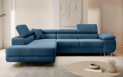 Produktbild von GOLDSTOFF ASTON Ecksofa L-Form 273x203 cm | Designer-Schlafsofa mit Bettfunktion & Stauraum | Modernes Wohnzimmer-Ecksofa mit Liege- & Schlaffunktion