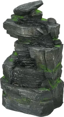 Produktbild von Gartenbrunnen Solar Springbrunnen 4 Stufen Led Beleuchtung Zierbrunnen Garten Balkon Kunstharz 34X28X57Cm