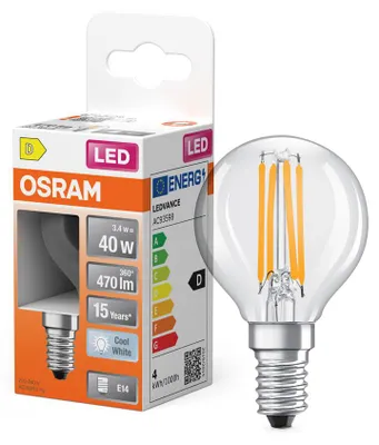 Image de Ampoule Led Sphérique E14 4w éclairage Froid 4000k, 470lm, Culot E14 - Ledvance Gp