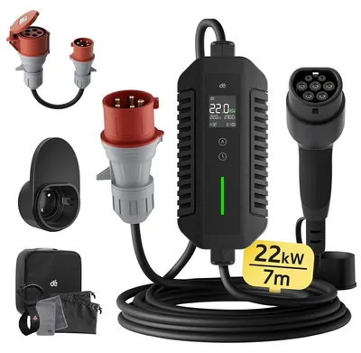 Imagen del producto de Cargador móvil de pared - 22 kW de potencia - Cable de 7 metros, conector Tipo 2