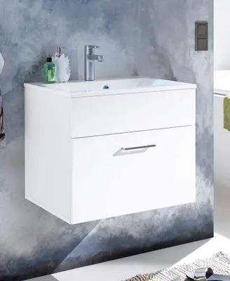 Produktbild von Badezimmer Kommode SPLASH 60 mit Waschbecken 2-tlg Set. Weiß