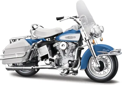 Zdjęcie produktu dla Maisto - HD - Motocykl - 1966 FLH Electra Glide, niebiesko-biały, seria 44, blister, 1:18