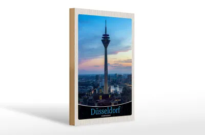 Produktbild von Holzschild Reise 20x30cm Düsseldorf Fernseherturm Ausblick