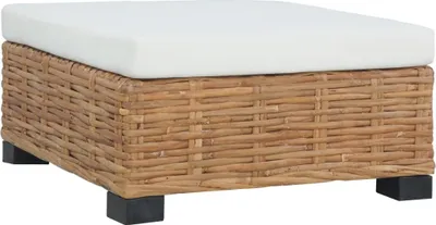 Produktbild von Fußhocker mit Kissen Natürliches Rattan
