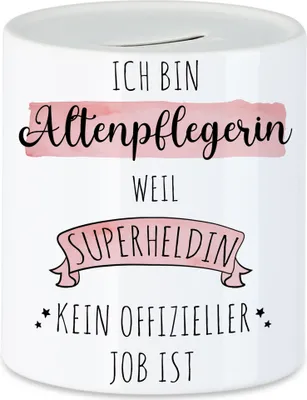 Produktbild von Ich Bin Altenpflegerin Weil Superheldin Kein Anerkannter Job Ist Spardose  Geschenk Danke Sagen