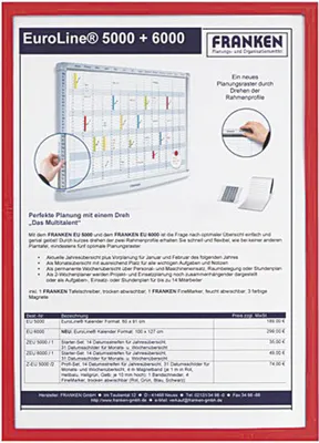 Produktbild von Franken Dokumentenhalter ITSA3S 01 DIN A3 0,32mm sk rot