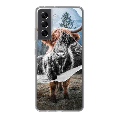 Produktbild von MuchoWow® Handyhülle Schutzhülle Hülle für Samsung Galaxy S21 FE Schottischer Highlander - Kuh - Tiere Silikon Softcase Handy Hülle - Mobiltelefonhülle