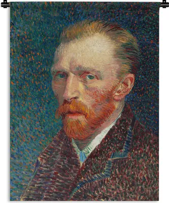 Produktbild von MuchoWow® Wandteppich Wandbehang Selbstporträt - Vincent van Gogh 60x80 cm Tapisserie Dekoration Wandtuch - Decke - Wandtücher - Wohne