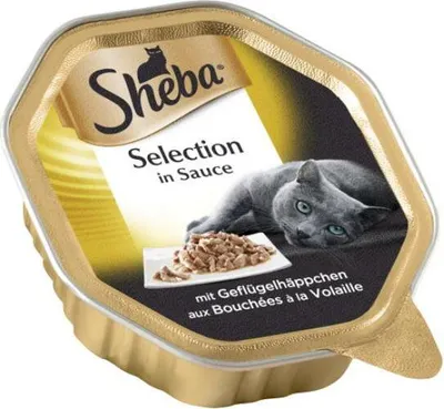 Image de Sheba Barquette Sélection en sauce avec bouchées de volaille 85gx22