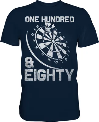 Produktbild von Darts 180 Triple 20 Dartscheibe einhundertachtzig T-Shirt – Navy / 5XL