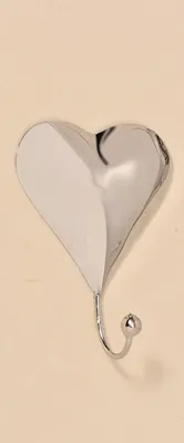 Produktbild von Garderobenhaken Herz Edelstahl silber H.12 cm