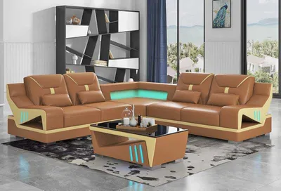Produktbild von Ecksofa Sofa L Form Braun Designersofa Couch Polster Sofas