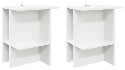 Immagine prodotto di vidaXL Tavolino da salotto, 2 pezzi, bianco, 40 x 30 x 49 cm, materiale a base di legno