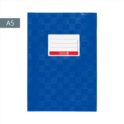 Produktbild von Hefthülle A5 blau mit Namensschild, Heftumschlag Folie, Brunnen 104052536