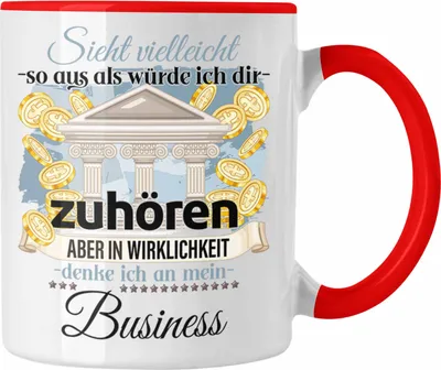 Produktbild von Trendation - Selbstständiger Geschenk Tasse Geschäftsfürher Entrepreneur Liebhaber Geschenkidee Lustiger Spruch (Rot)