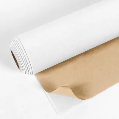Image de Papier peint adhésif blanc velours, dimensions 40 cm x 300 cm, pour meubles
