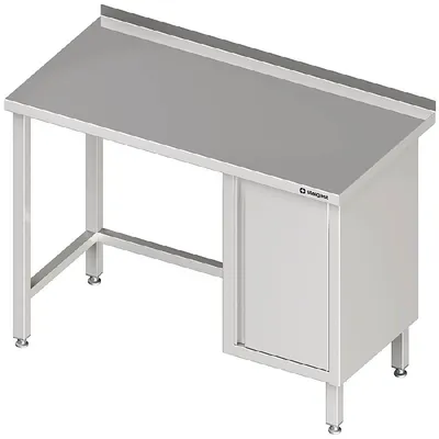 Immagine prodotto di Tavolo da lavoro senza ripiano inferiore, 2200x700x850 mm, con mobile con anta a battente a sinistra, senza alzatina, saldato