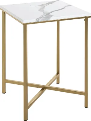 Produktbild von Beistelltisch >52236< in gold, marmoroptik, MDF, Metall - 39x55x39cm (BxHxT)