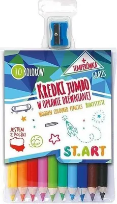 Image de Jumbo ST.ART craies dans un cadre en bois 10 couleurs