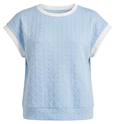 Produktbild von Damen-Bluse blau in Größe M mit regulärer Passform und Rundhalsausschnitt
