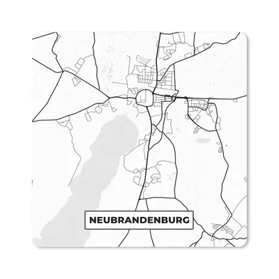 Produktbild von MuchoWow® Mauspad Mousepad Neubrandenburg - Karte - Lageplan 30x30 cm - Mousepads - Maus Mat - Pad - Mausunterlage - Gaming