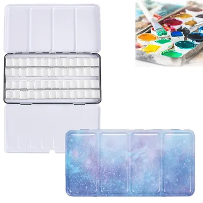 Imagen del producto de Solidchoice - Paleta de pintura para acuarela con 52 semicajas para pintar