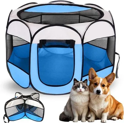 Productafbeelding van Vouwbare Hondenren voor Puppy’s, 74 x 74 x 43 cm, Puppy Loopruimte, Dierenverblijf voor Thuis, Loopstal voor Honden, Katten, Konijnen, B