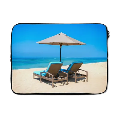 Produktbild von MuchoWow® Laptop Hülle 14 ZollStrandkorb - Sonnenschirm - Sommer - Meer Laptoptasche - Laptoptasche - Stoßsicher - Schutzhaube
