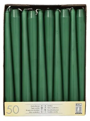 Produktbild von Papstar Leuchterkerzen Ø 2,2 cm 25 cm dunkelgrün, 2 x 50 Stück