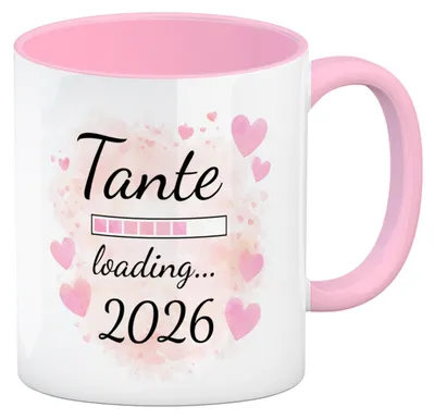 Produktbild von Rosa Herzen Tante Kaffeebecher in rosa - Tante loading... 2026