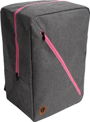 Produktbild von Reiserucksack 40x20x25cm Flugzeug-Handgepäck Rucksack RYANAIR Handgepäck 20L (Grau-Rosa)