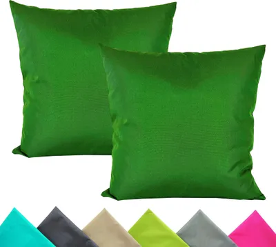 Produktbild von JACK 2er Set 40x40cm Outdoor Kissenhülle Kissenbezug Wasserfest Sitzkissen Lounge Kissen Garten Stuhl Lotus Effekt, Farbe:Blattgrün