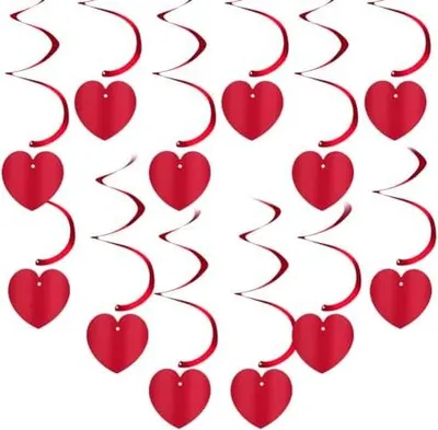 Produktbild von OFFCUP 12 Stück Dherzgirlanden Herzförmige Luftschlangen Herzen Girlande Herz Banner Liebesherz Hängende Spiralen für Valentinstags-Hochzeitstag Muttertag Dekorationen Geburtstagsfeier Party