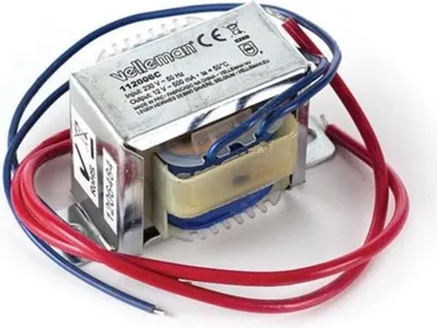 A close-up studio shot of an electrical transformer.