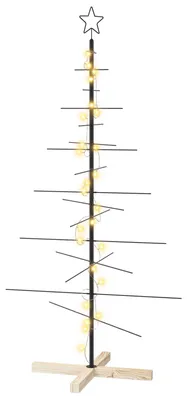 Imagen del producto de Árbol de Navidad metálico con soporte, modelo KUOPIO, 150 cm, luces cálidas blancas