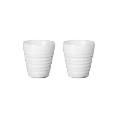 Produktbild von ASA Selection thermo Thermobecher Espresso Twisted, 2er Set, Espressobecher, Becher, Tasse, Porzellan, Weiß, 80 ml, 33701024