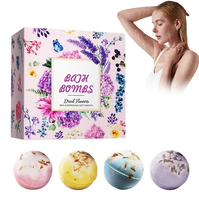 Obrázok produktu pre Sada 4 kúpeľových gulí s éterickými olejmi, každá váži 100 g
