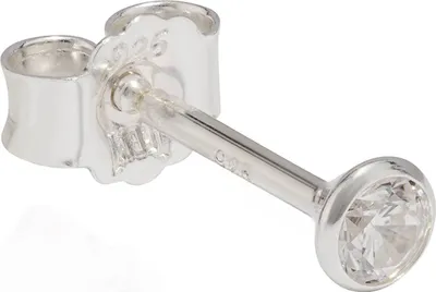 Produktbild von Einzel 925er Silber Ohrstecker Ohrringe Cubic Zirkon Weiß Ohrstecker 3,5mm