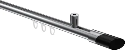 Produktbild von Interdeco Innenlaufstange / Gardinenstange mit Innenlauf Chrom, Typ Sonius Verano (Schräge Bicolor) Deckenmontage, 20 mm Ø 1-läufig, 100 cm