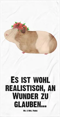 Produktbild von Mr. & Mrs. Panda Handtuch Meerschweinchen Weisheit - Weiß - Geschenk, Strandlaken, Wunder, Großes Badehandtuch, Wunderland, Motivation, Lustige Sprüche, Spruch