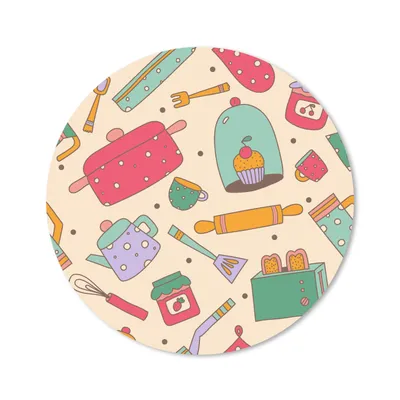 Produktbild von MuchoWow® Mauspad Mousepad Küche - Tee - Muster 50x50 cm - Mousepads - Maus Mat - Pad - Mausunterlage - Vinyl